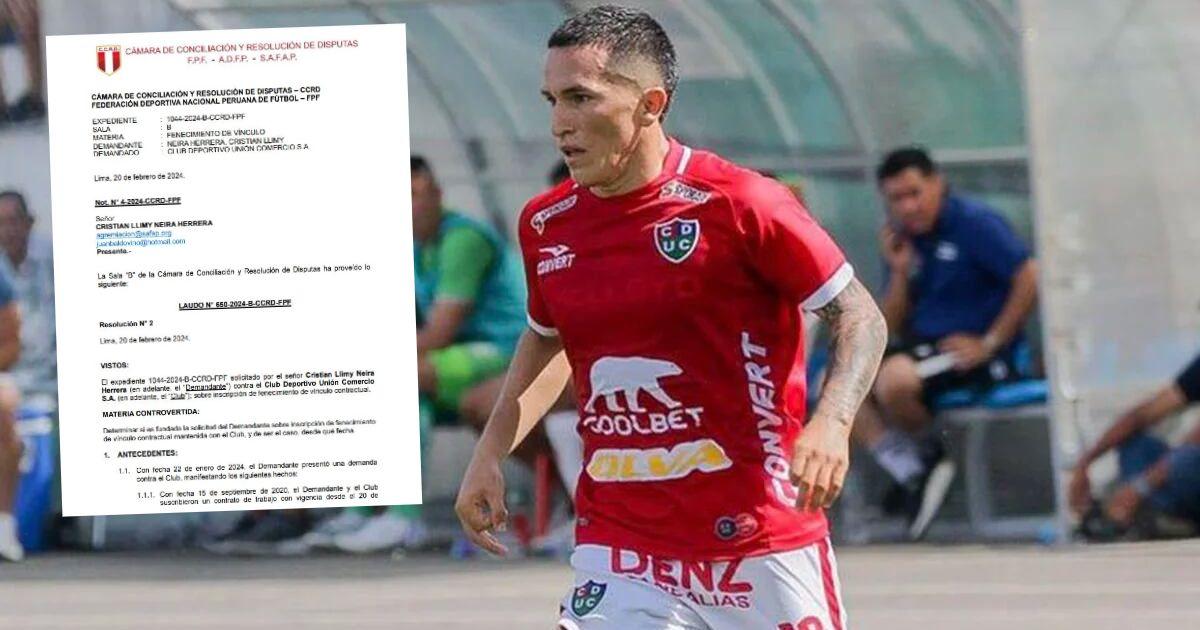 Cámara de Resolución de Disputas falló a favor de Cristian Neira y podrá ser inscrito en Alianza Lima