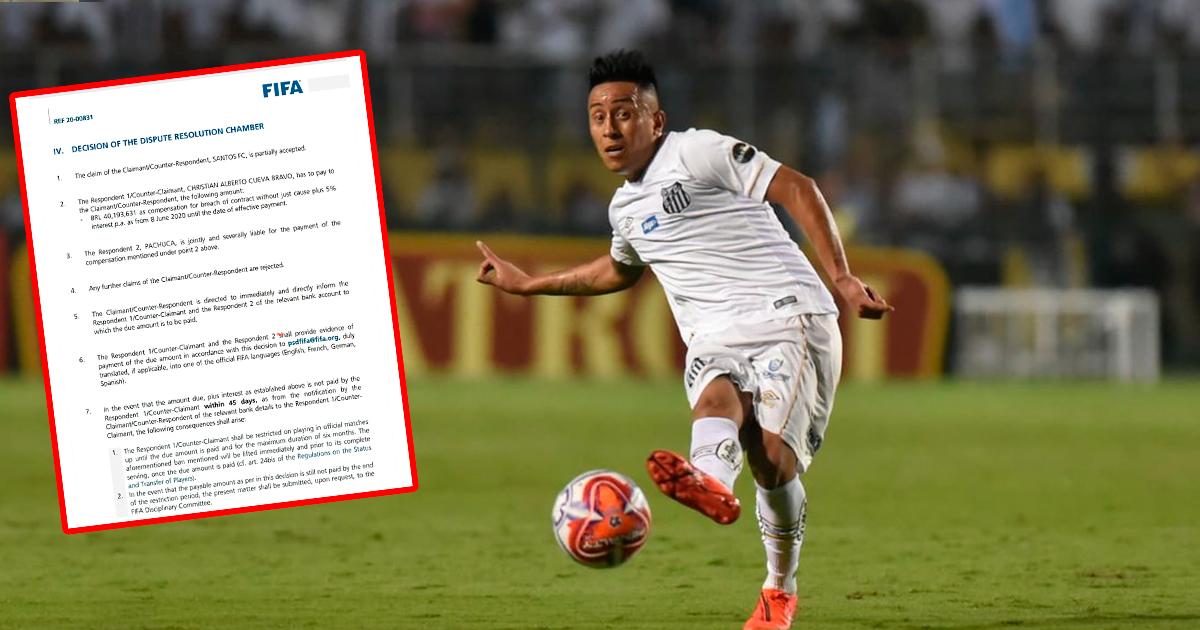 Más líos para Cueva: FIFA le dio la razón al Santos FC y peruano deberá pagar millonaria sanción