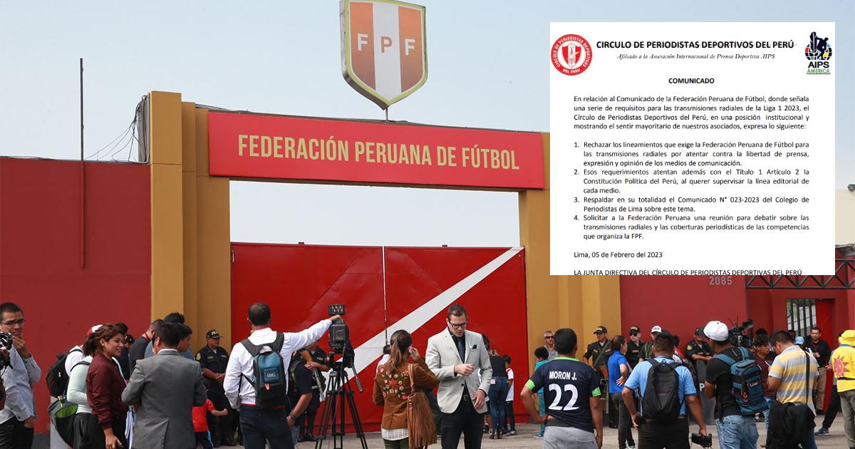 Círculo de Periodistas Deportivos rechazó los lineamientos que exige la FPF para las transmisiones radiales