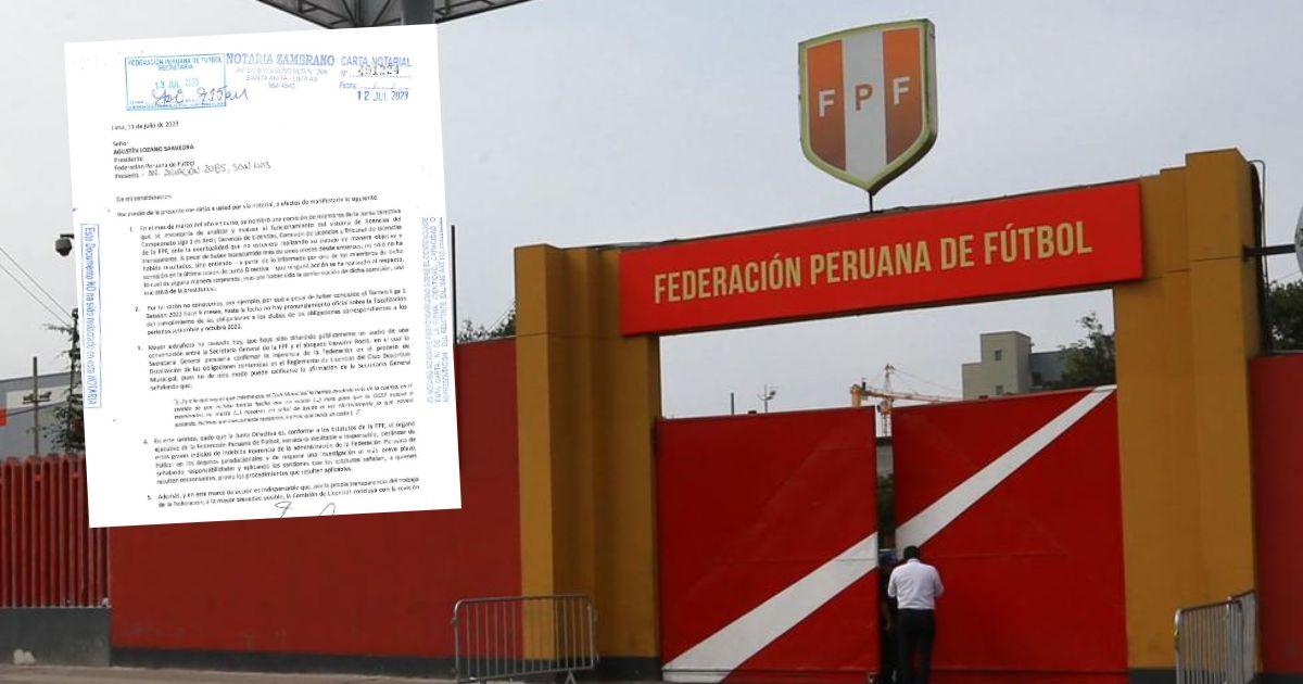 Directores de la FPF piden a Agustín Lozano se investiguen posibles injerencias indebidas