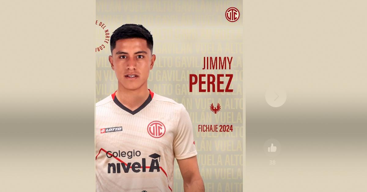 ¡Aterriza a Cajamarca! Jimmy Pérez lucirá la camiseta de UTC en el 2024