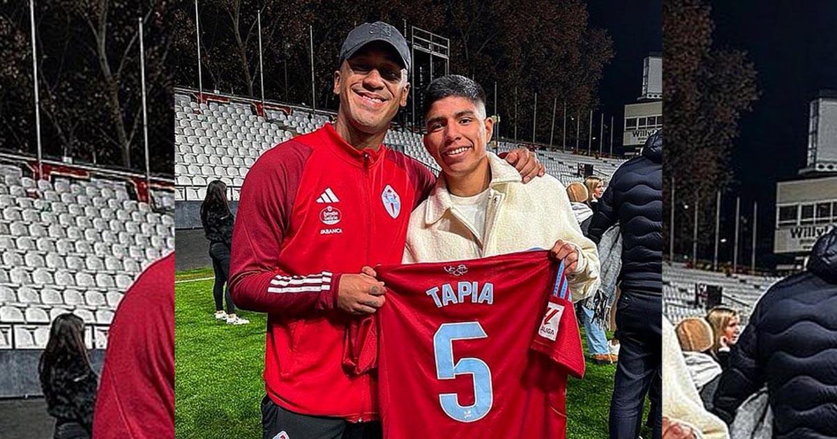 Tapia obsequió su camiseta a Quispe tras empate del Celta