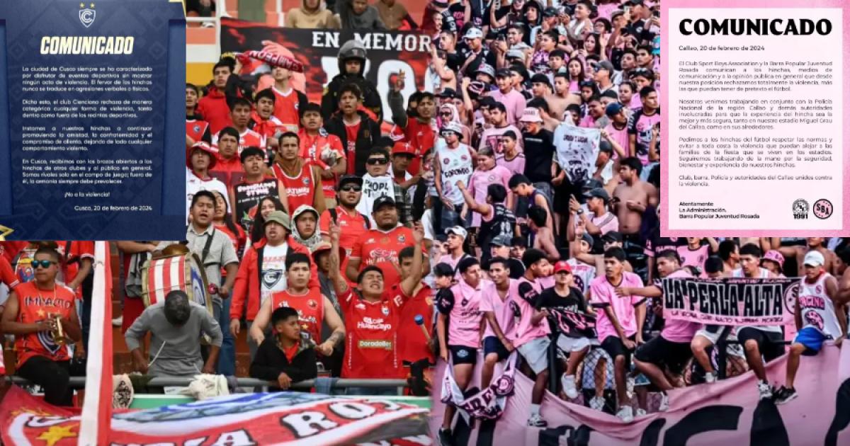 Sport Boys y Cienciano emiten comunicado rechazando la violencia en el fútbol 